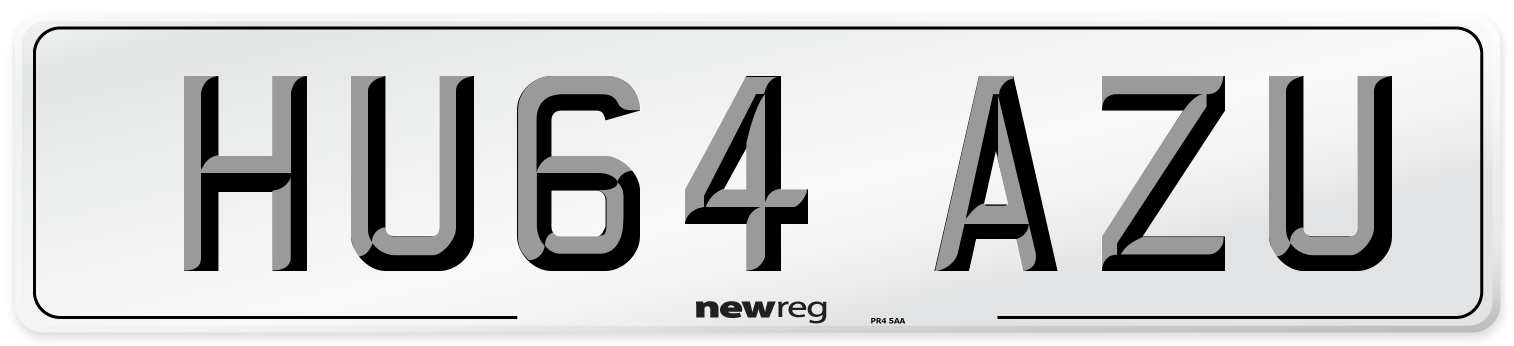 HU64 AZU Number Plate from New Reg